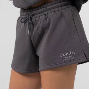 Charcoal Grey Comfrt Athletic Shorts with Relaxed Fit and Elastic Waistband